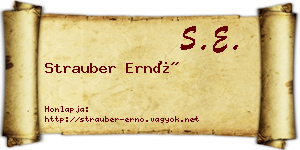 Strauber Ernő névjegykártya